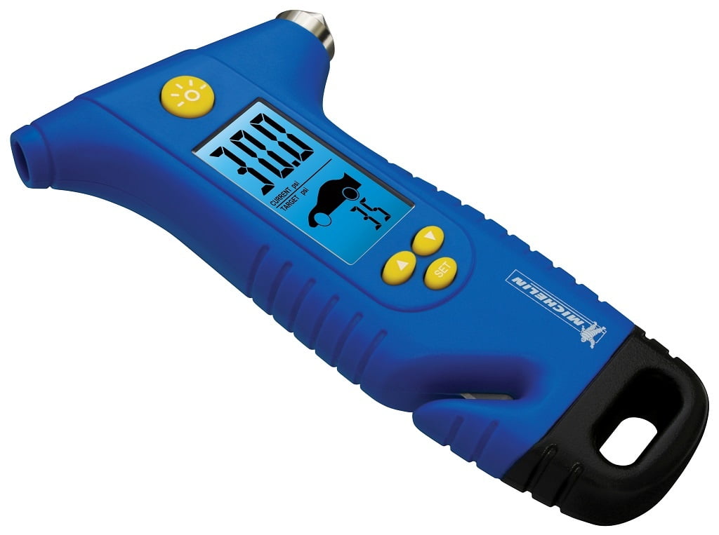 Michelin MN-4205B Programmable Tire Gauge with Emergency Hammer and Seat Belt Cutter